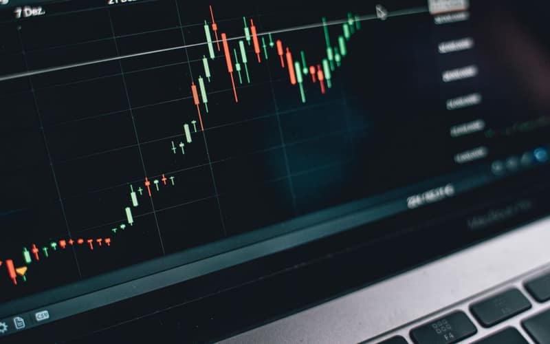 Close-up of a computer screen displaying cryptocurrency market trends and data.